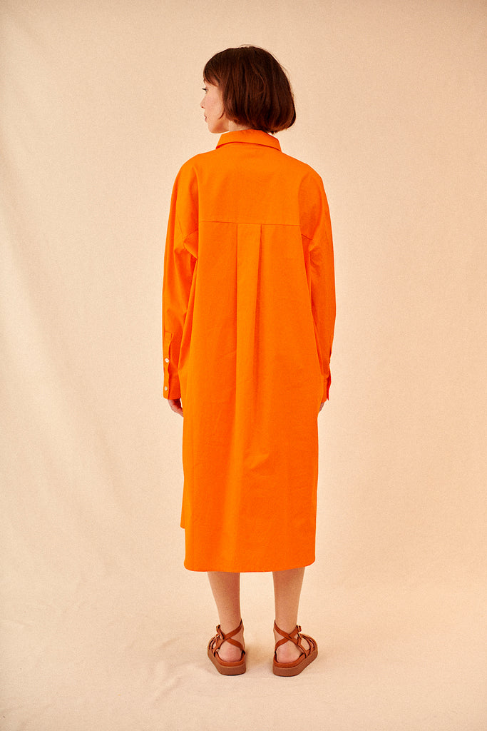 Robe chemise oversize orange garance paris printemps été vêtement femme