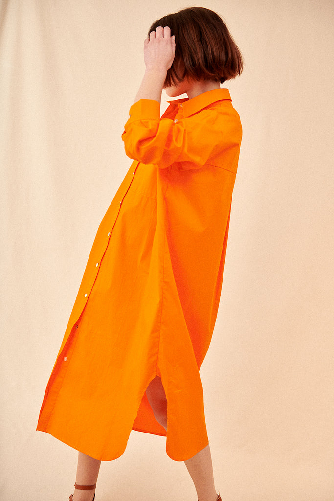Robe chemise oversize orange garance paris printemps été vêtement femme