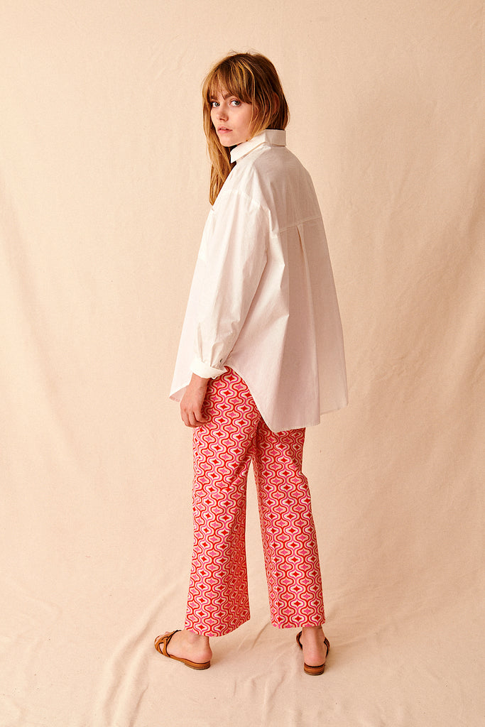 Pantalon large fluide et ample avec motif à fleurs garance paris femme élégant printemps été